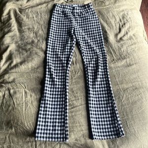 Gingham Cropped Flare Stretchy Pant XS